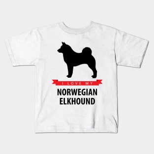 I Love My Norwegian Elkhound Kids T-Shirt